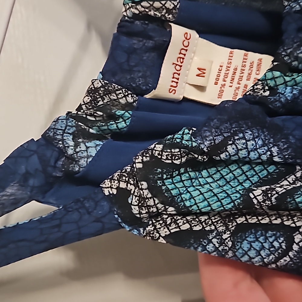 Sundance Blue Snake Python Print Tiered Halternec… - image 3